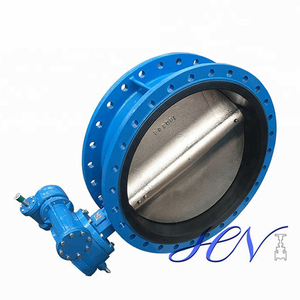 Industrial Double Flanged Cast Iron Gear Operated Centric Butterfly Valve