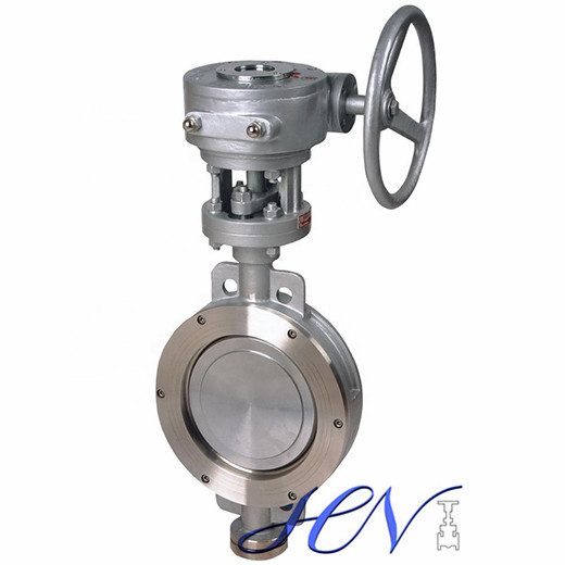 A351 CF8 Gear Operated Wafer Type Flow Control Triple Offset Butterfly Valve