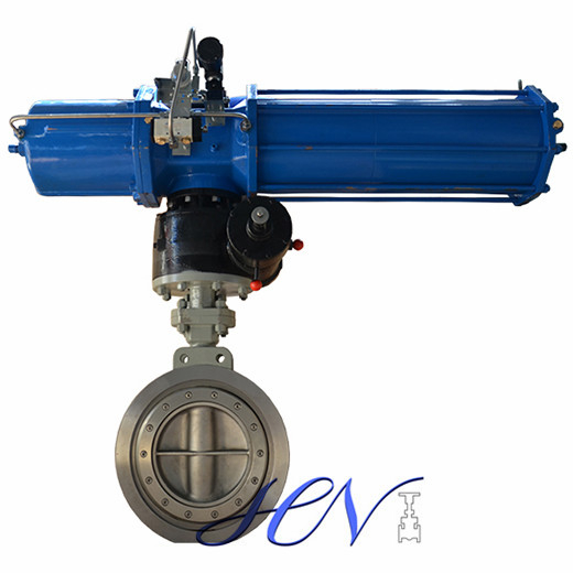Pneumatic Industrial Wafer Double Eccentric Butterfly Valve With Tank